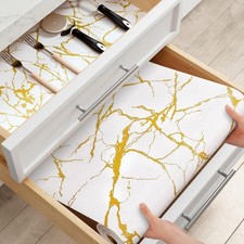 12IN X 30FT Non-Slip Marble Shelf Liner Waterproof Non-Adhesive Drawer Mat