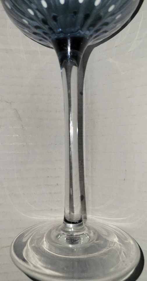 Copos de vinho (2) balão circular azul chuva branca - Imagem 4 de 4