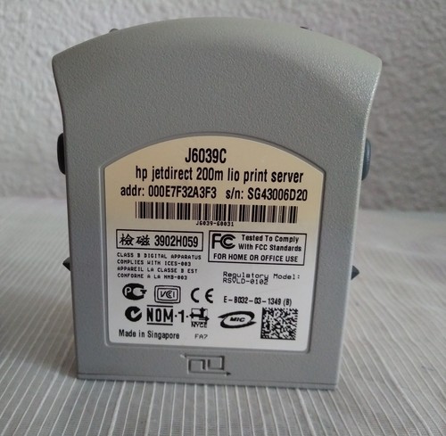 J6039C HP Jetdirect 200m External Print Server Fast Ethernet 10/100MBPS - Bild 4 von 5