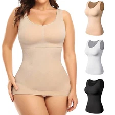 Women Shaper Cami with Built in Bra Shapewear Tank Top Tummy Control Slimming