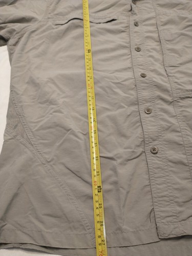 Mountain Hardware Shirt PFG Large Gray Long Sleeve Button Up Ripstop Fishing EUC - Picture 7 of 9