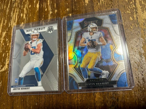 2020 Mosaic Justin Herbert Rookie Card Select Silver Prizm Chargers Football