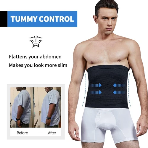 Herren Bauch Kontrolle Tuck Gürtel Body Shaper Abnehmen Taillentrainer Trimmer - Bild 3 von 16