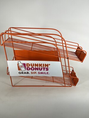 DUNKIN DONUTS Stainless Steel Metal Coffee Donut Rack Holder 17
