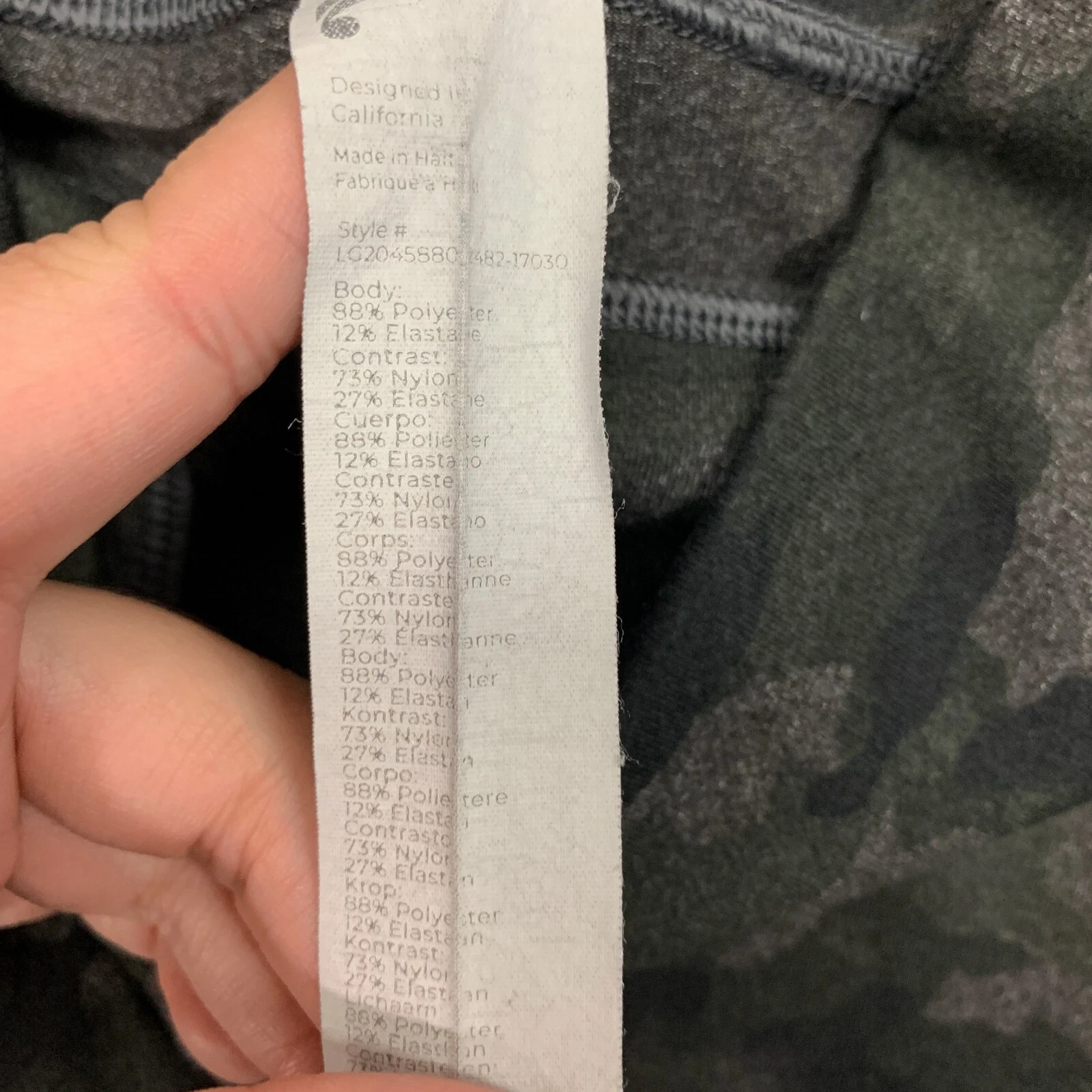 fabletics On The Go PowerHold Stretch Stash Pockets Camo leggings