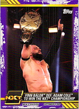 2021 Topps WWE NXT Purple #66 Finn Balor DEF Adam Cole To Win NXT Championship