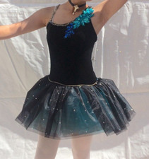 Sparkling high quality Ballet performance tutu black/blue costume. adult Medium.