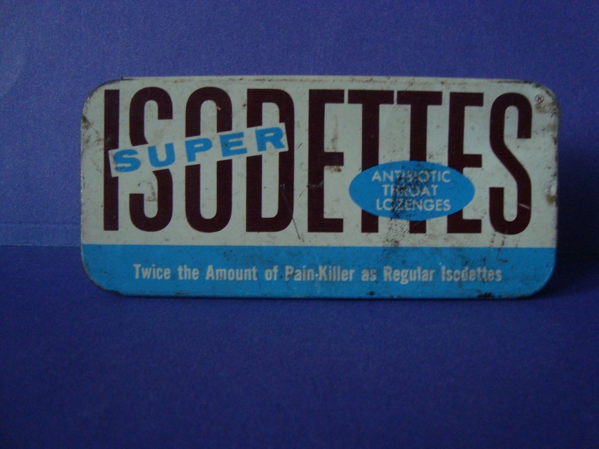 Vintage 1960's Super Isodettes 10ct Antibiotic Throat Lozenges