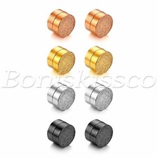 Unisex Punk Rock Stainless Steel Magnetic Clip on Non-piercing Ear Stud Earrings