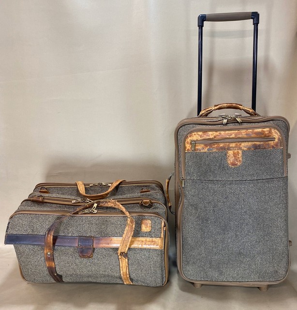 Hartmann Vintage Tweed Carry On Set 20” Duffle & 22” Upright Wheeled Suitcase eBay
