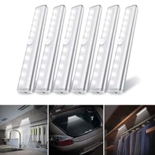 10 LED White Motion Sensor Closet Lights Cordless Under Cabinet Lighting Bar