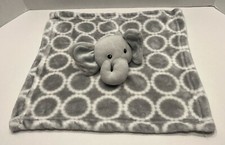 HB Gray Elephant Lovey Plush Security Blanket Toy Embroidered Eyes 14  Square 2