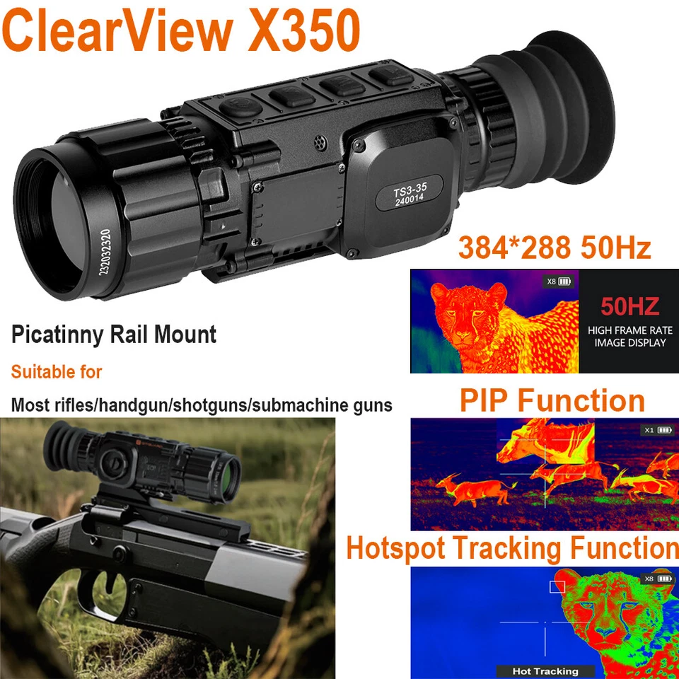 Thermal Imaging Riflescope 384x288 12um 1024×768 Thermal Hunting Rifle Scope 64G - Image 2 of 4