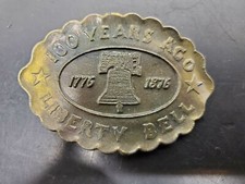 Vtg 100 Years Ago 1776-1876 Liberty Bell Belt Buckle Accessory Collectibl