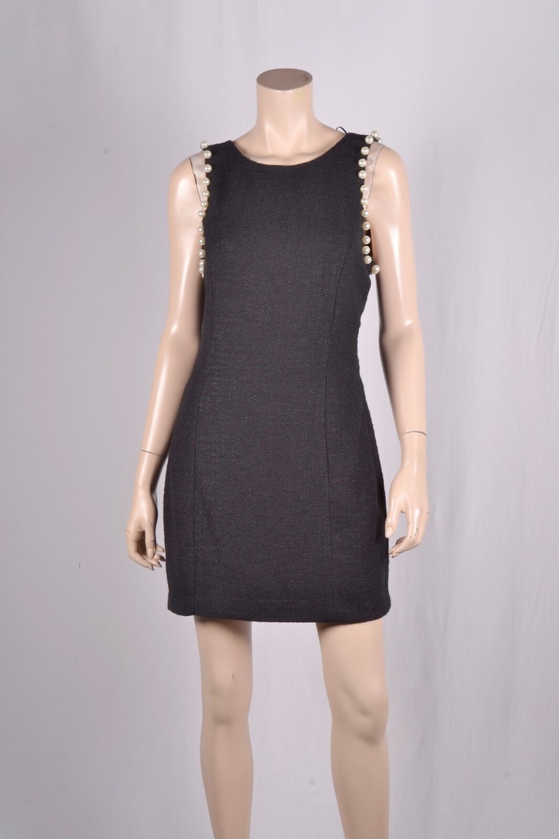 Rose Frantz ♥ Studded Unbalance Mini Dress/追跡付 Windsor Rosalie Rhinestone Faux Pearl Ruffle Mini Dress
