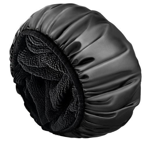 Shower Cap,Terry Lined Shower Cap for Women Reusable, Triple Layer Water - Picture 11 of 12