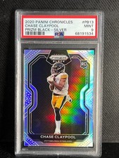 2020 Chronicles CHASE CLAYPOOL ROOKIE Prizm BLACK SILVER Holo RC PSA 9 STEELERS
