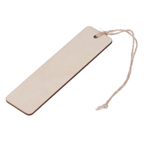 50Pcs Wooden Blank Bookmarks 4.7x1.3in For DIY Gift Rounded Edge Rectangle - Foto 1 di 12