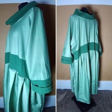 NEW HANDMADE FRENCH RECYCLED COTTON PLUS SIZE GREEN MAXI DRESS ETHICAL MADE