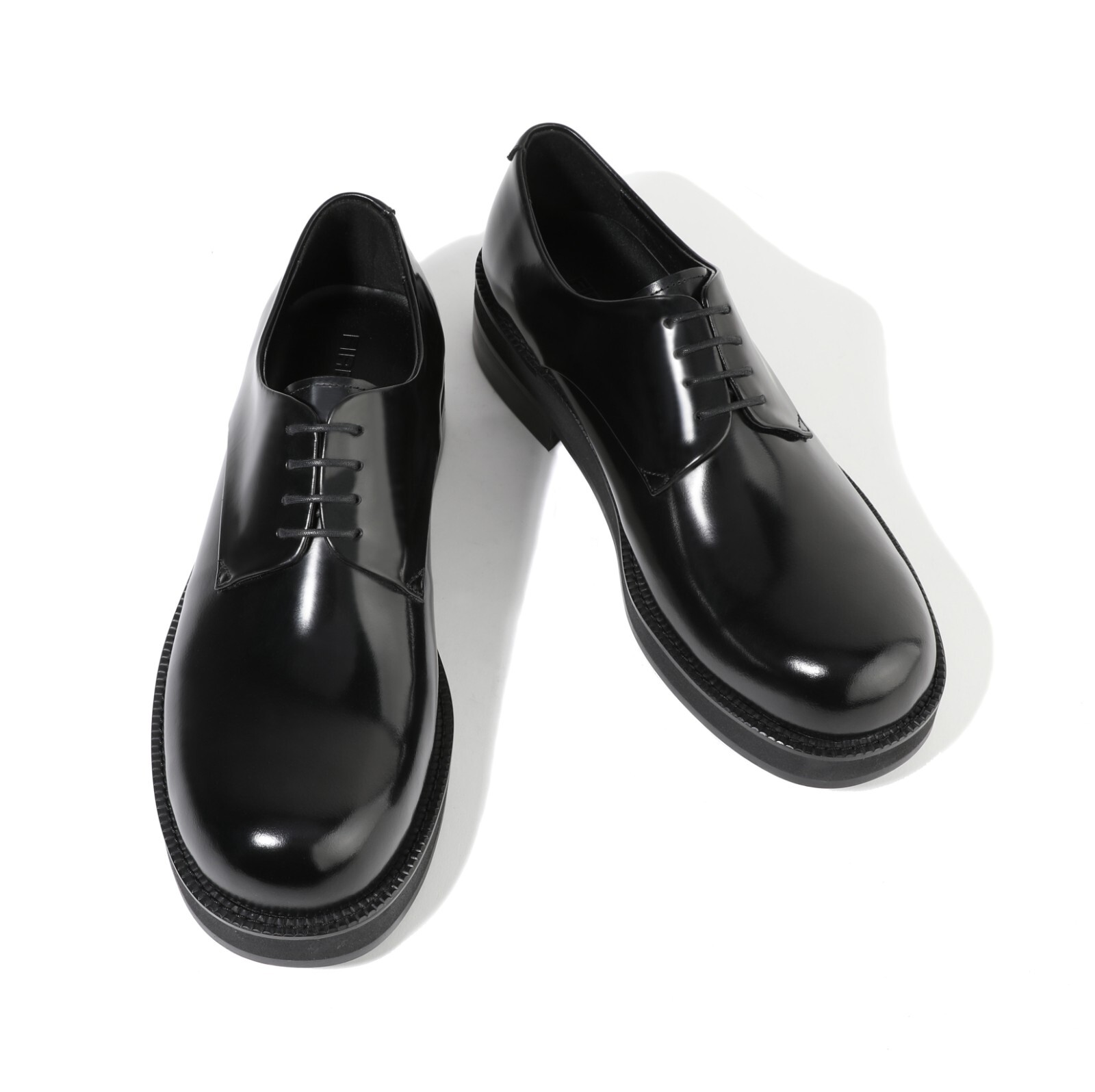 SAOLA Scarpe da derby Firenze Atelier da uomo in pelle nera punta rotonda Oxford con suola Vibram