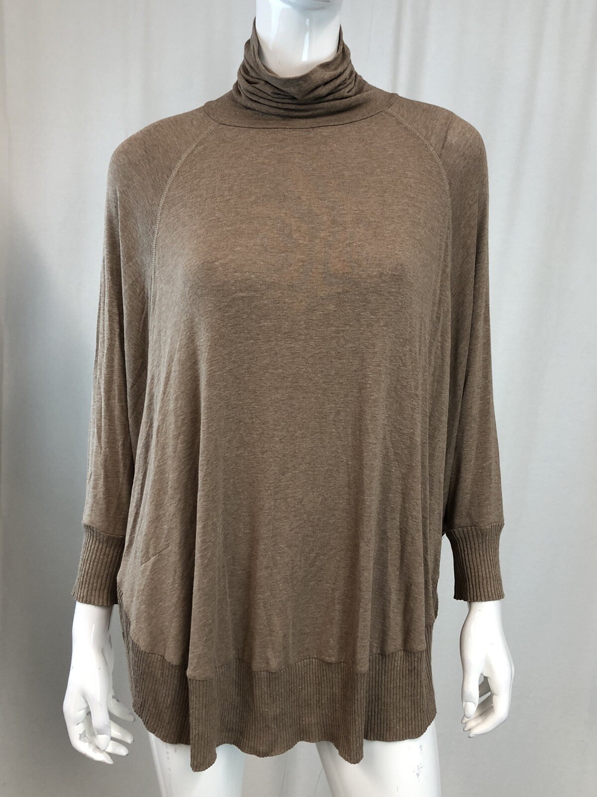 Zara Basic Evening Medium Brown Turtle Neck Knit … - image 4