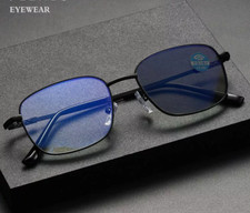 Men Metal Progressive Photochromic Reading Glasses Square Presbyopic Glasses