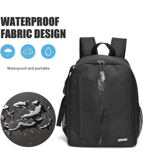Cwatcun Camera Backpack Bag Professional SLR DSLR, 15.6" Laptop Compartment, 4L - Picture 3 of 21