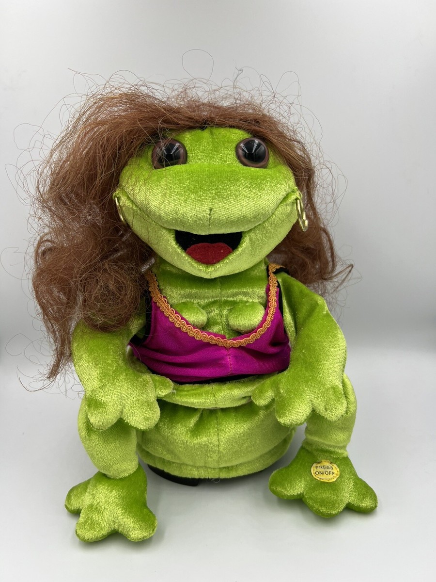 Rare Gemmy Hip Hop Frogz Pon De Replay Animated Rapping Plush Frog