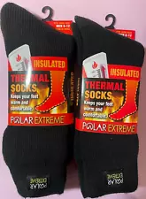 2 Pairs !!! Polar Extreme INSULATED Thermal Men's Socks 6-12 Shoe Sz WONDERFUL