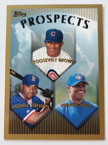 1999 Topps Prospects Roosevelt Brown, Dernell Stenson, Vernon Wells #436 RC