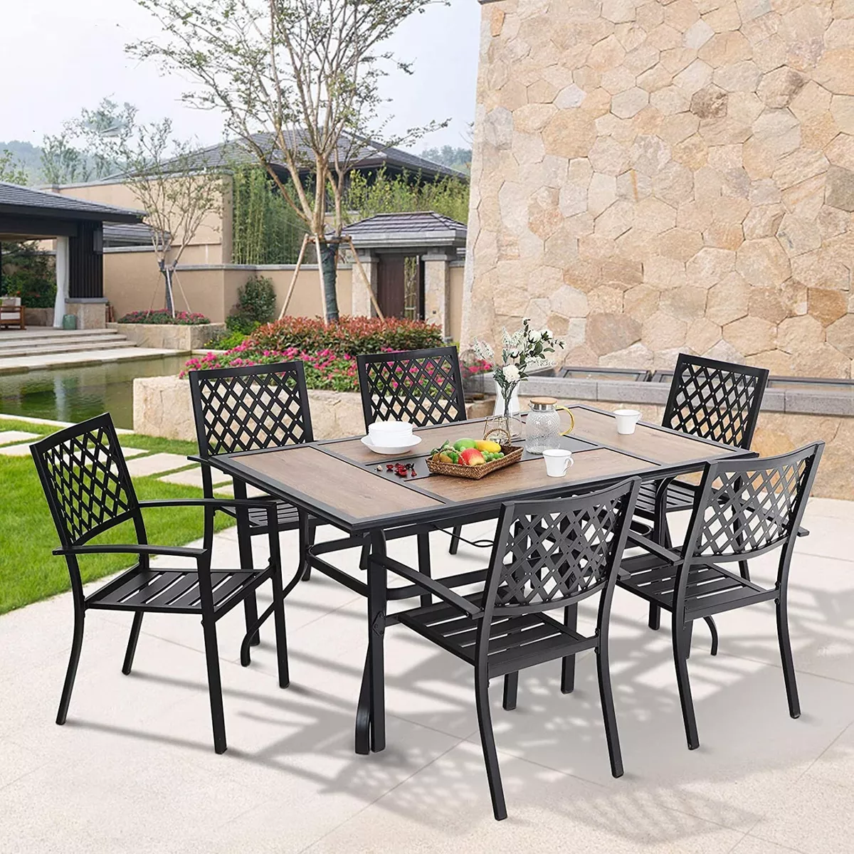 Patio dining chairs stackable sale