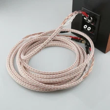 Audiophile HiFi Speaker Cable 12TC 8N OCC Copper 24 Strands With Banana Plug