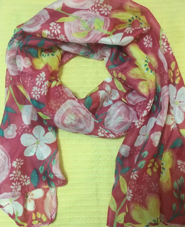 围巾粉色红色浆果绿色黄色花朵夏威夷女式妈妈男式情人节礼物 — 第 2/4 张图片