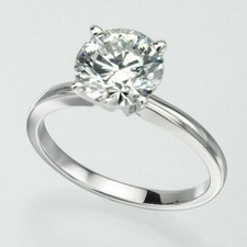 2.00Ct Round Cut Diamond Solitaire Engagement Wedding Ring 14k White Gold Finish