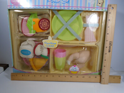 Cushy Cafe Soft Play Food Picnic Set Pretend Food Imagination Boxed 