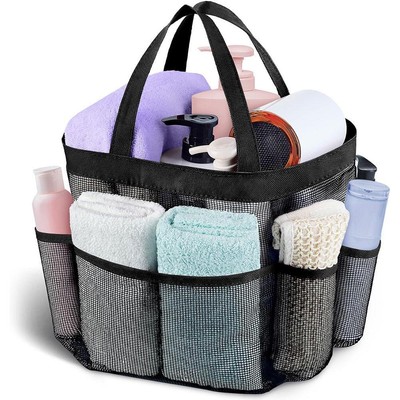 Mesh Shower Caddy Portable for College Dorm Room Essentials with 8 Pockets 