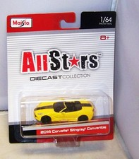 1:64 MAISTO ALL STARS 2014 CHEVROLET CORVETTE STINGRAY CONVERTIBLE YELLOW NIP
