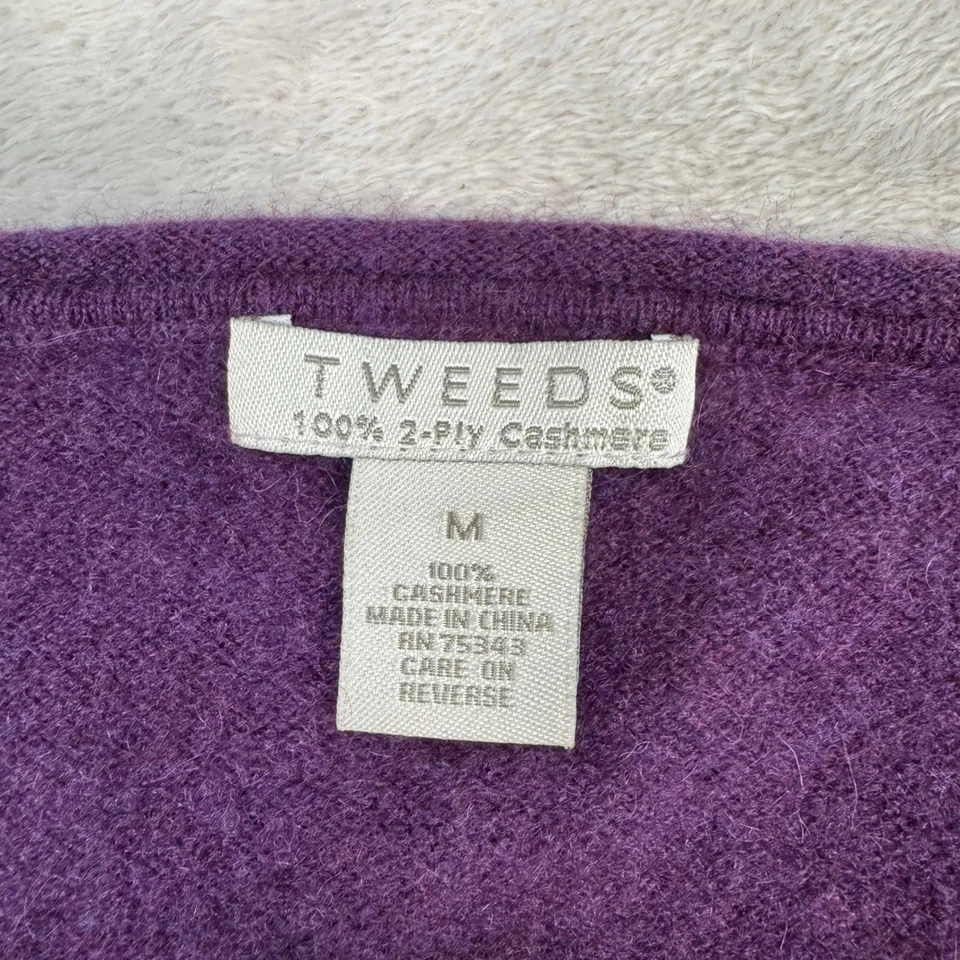 Suéter de manga larga 100 % cachemir Tweeds para mujer talla mediana púrpura Foto 2 de 4