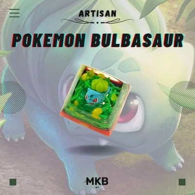 Bulbasaur Pokémon Keycap Artisan - Handcrafted Gaming Decor for Mechanical Keybo