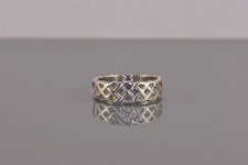 Sterling Silver Openwork Crisscross Over Under Band Ring India 925 Sz: 8
