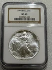 1994 Silver Eagle NGC MS69 Brown  Label ~ NO SPOTS ~ PRISTINE   (107)