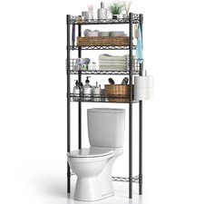 Over Toilet Bathroom Organizer, 4-tier Over The Toilet Storage Shelf Bathroom Sh