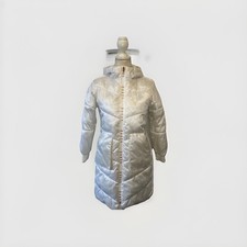 Ted Baker White Kids Jacket Size 10 Height 140 Cm Hooded Teddy Bear Back Gold