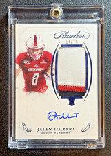 2022 Panini Flawless Collegiate Jalen Tolbert Jumbo Patch Auto /15 #142