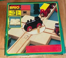 VINTAGE Brio Wooden Railway Turntable 33360 with Box Missing Middle Part