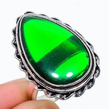 Peridot Gemstone 925 Sterling Silver Gift Jewelry Ring Size 8.5 Gift for Her n70