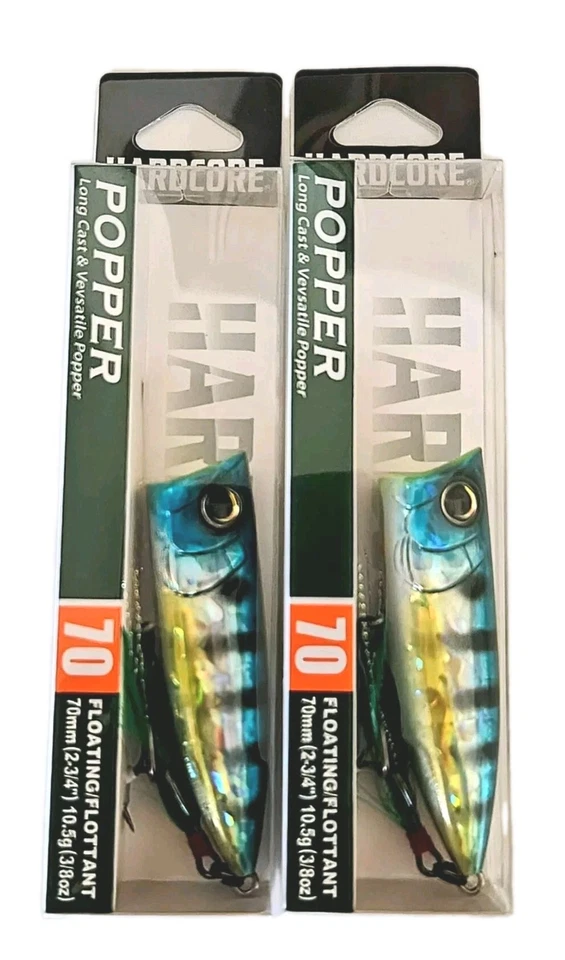 (Juego de 2) Señuelos Duel Hardcore Popper 70F Topwater 3/8oz 2-3/4" Holo Bluegill  Foto 3 de 4