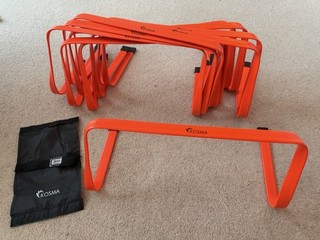 Kosma Pack Of 10 Agility Training Flat Hurdles With Carry Strap 9 inch height