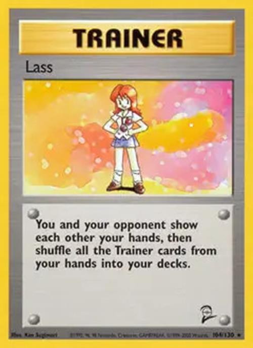 Lass - 104/130 - Pokemon Base Set 2 Rare Card WOTC LP