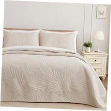 King Size Quilt Bedding Set, Lightweight Brich Beige Quilts King Size for All